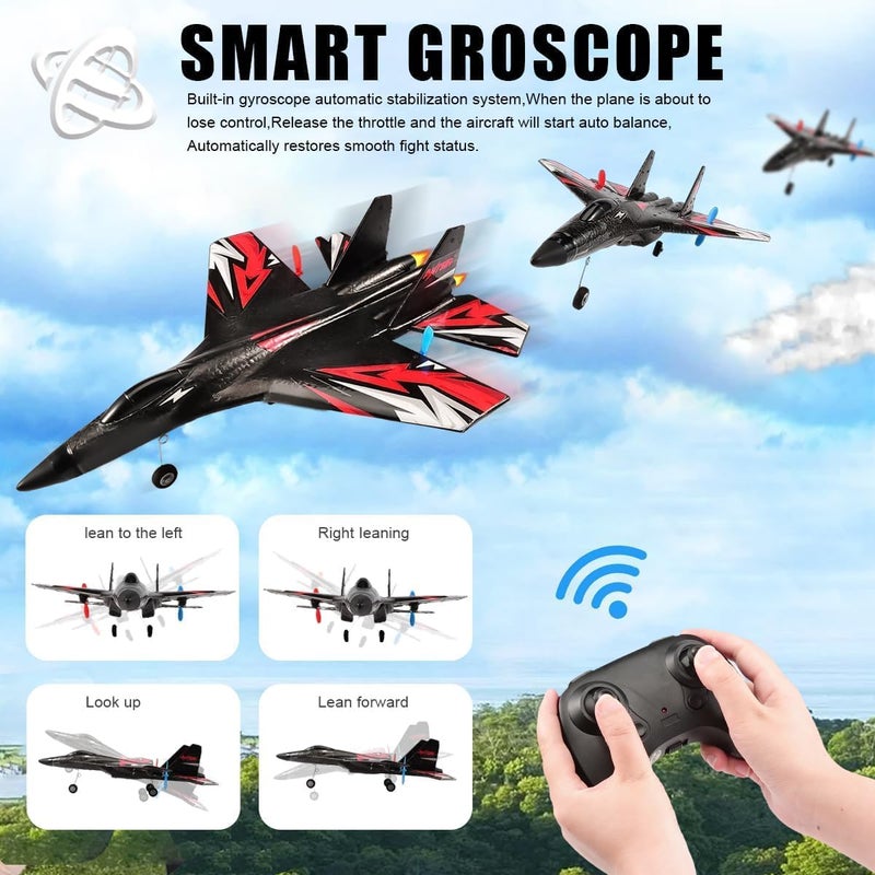 Beauenty Remote Control Airplane for Kids  Adults, Epp Foam RC Airplane Jet Aircraft, RC Glider Automatic Balance Gyro Plane with Night Light, Stunt RC Gift for Boys - Image 5